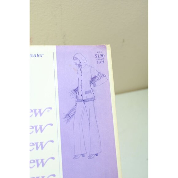 Stretch & Sew Cardigan Sweater Pattern Vintage 1976 92958 Size 30 -42 UNCUT - Picture 2 of 4